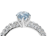 White gold Fancy Blue Marquise  Diamond Pavé Band Solitaire Ring with Four-Prong Setting_53