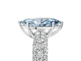 White gold Fancy Blue Marquise  Diamond Pavé Band Solitaire Ring with Four-Prong Setting_54