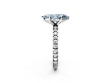 White gold Fancy Blue Marquise  Diamond Pavé Band Solitaire with Four-Prong Setting_232