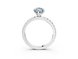 White gold Fancy Blue Marquise  Diamond Pavé Band Solitaire with Four-Prong Setting_233