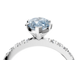 White gold Fancy Blue Marquise  Diamond Pavé Band Solitaire with Four-Prong Setting_246