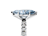 White gold Fancy Blue Marquise  Diamond Pavé Band Solitaire with Four-Prong Setting_247