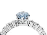 White gold Fancy Blue Marquise  Diamond Pavé Band Solitaire with Four-Prong Setting_7