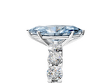 White gold Fancy Blue Marquise  Diamond Pavé Band Solitaire with Four-Prong Setting_8