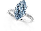 White gold Fancy Blue Marquise  Diamond Pavé Band with Six-Prong Setting_28