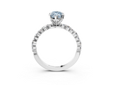 White gold Fancy Blue Marquise  Diamond Prong Set Engagement Ring with Pave Band_253