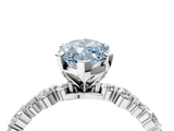 White gold Fancy Blue Marquise  Diamond Prong Set Engagement Ring with Pave Band_254