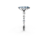White gold Fancy Blue Marquise  Diamond Prong Set Engagement Ring with Pave Band_257