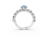 White gold Fancy Blue Marquise  Diamond Prong Setting with Side Stones on a Pave Band_121