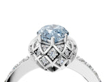 White gold Fancy Blue Marquise  Diamond Solitaire Ring with Shared Prong Pavé Band_23