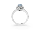 White gold Fancy Blue Marquise  Diamond Solitaire Ring with Shared Prong Pavé Band_81