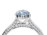 White gold Fancy Blue Marquise  Diamond Solitaire with Pave Band and Six-Prong Setting_24