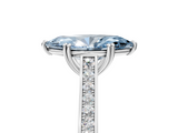 White gold Fancy Blue Marquise  Diamond Solitaire with Pave Band and Six-Prong Setting_25