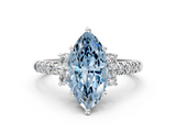 White gold Fancy Blue Marquise  Diamond Three-Stone Pave Band with Four-Prong Setting_20