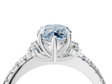 White gold Fancy Blue Marquise  Diamond Three-Stone Pave Band with Four-Prong Setting_24