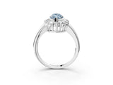 White gold Fancy Blue Marquise  Halo Cluster Diamond Engagement Ring with Prong Setting and Polished Band_66