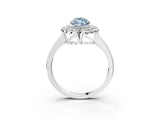 White gold Fancy Blue Marquise  Halo Cluster Diamond Engagement Ring with Solitaire Band and Prong Setting_52