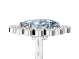 White gold Fancy Blue Marquise  Halo Diamond Cluster Engagement Ring with Milgrain Bezel Setting and Solitaire Band_85