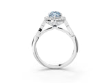 White gold Fancy Blue Marquise  Halo Diamond Engagement Ring with Filigree Band and Four-Prong Setting_108