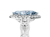 White gold Fancy Blue Marquise  Halo Diamond Engagement Ring with Filigree Band and Four-Prong Setting_110