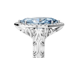 White gold Fancy Blue Marquise  Halo Diamond Engagement Ring with Intricate Filigree Band and Four-Prong Setting_78