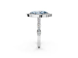White gold Fancy Blue Marquise  Halo Diamond Engagement Ring with Milgrain Band and Four-Prong Setting_68