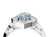 White gold Fancy Blue Marquise  Halo Diamond Engagement Ring with Milgrain Band and Four-Prong Setting_70