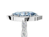 White gold Fancy Blue Marquise  Halo Diamond Engagement Ring with Milgrain Band and Four-Prong Setting_71