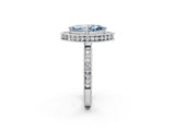 White gold Fancy Blue Marquise  Halo Diamond Engagement Ring with Milgrain Pave Band and Four-Prong Setting_100