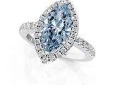 White gold Fancy Blue Marquise  Halo Diamond Engagement Ring with Pavé Band and Four-Prong Setting_21
