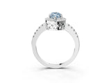 White gold Fancy Blue Marquise  Halo Diamond Engagement Ring with Pavé Band and Four-Prong Setting_22