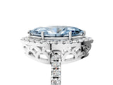 White gold Fancy Blue Marquise  Halo Diamond Engagement Ring with Pavé Band and Four-Prong Setting_24