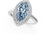 White gold Fancy Blue Marquise  Halo Diamond Engagement Ring with Solitaire Band and Four-Prong Setting_21