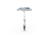 White gold Fancy Blue Marquise  Halo Diamond Engagement Ring with Solitaire Band and Four-Prong Setting_22