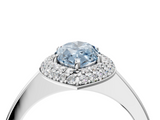 White gold Fancy Blue Marquise  Halo Diamond Engagement Ring with Solitaire Band and Four-Prong Setting_23