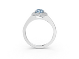 White gold Fancy Blue Marquise  Halo Diamond Engagement Ring with Solitaire Band and Four-Prong Setting_23