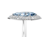 White gold Fancy Blue Marquise  Halo Diamond Engagement Ring with Solitaire Band and Four-Prong Setting_25