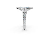 White gold Fancy Blue Marquise  Halo Diamond Engagement Ring with Split Shank and Four-Prong Setting_57