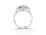 White gold Fancy Blue Marquise  Halo Diamond Engagement Ring with Split Shank and Four-Prong Setting_58