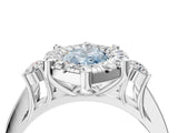 White gold Fancy Blue Marquise  Halo Diamond Engagement Ring with Split Shank and Four-Prong Setting_59