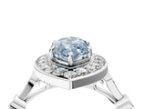 White gold Fancy Blue Marquise  Halo Diamond Engagement Ring with Twisted Band and Four-Prong Setting 5