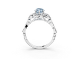 White gold Fancy Blue Marquise  Halo Diamond Engagement Ring with Vintage-Inspired Band and Four-Prong Setting_6