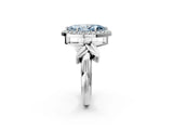 White gold Fancy Blue Marquise  Halo Diamond Floral Band with Four-Prong Setting_57
