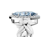 White gold Fancy Blue Marquise  Halo Diamond Floral Band with Four-Prong Setting_60