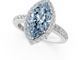 White gold Fancy Blue Marquise  Halo Diamond Pavé Band Ring with Prong Setting_21