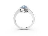 White gold Fancy Blue Marquise  Halo Diamond Pavé Band Ring with Prong Setting_23