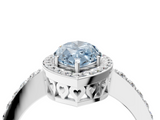 White gold Fancy Blue Marquise  Halo Diamond Pavé Band Ring with Prong Setting_24