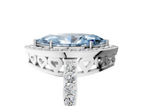 White gold Fancy Blue Marquise  Halo Diamond Pavé Band Ring with Prong Setting_25