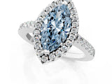 White gold Fancy Blue Marquise  Halo Diamond Pavé Solitaire Ring_40