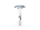 White gold Fancy Blue Marquise  Halo Diamond Ring with Cathedral Band and Four-Prong Setting_73